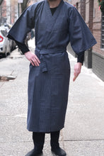Load image into Gallery viewer, Flannel Kimono Robe - blue tartans, unisex