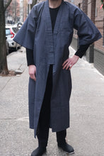 Load image into Gallery viewer, Flannel Kimono Robe - blue tartans, unisex