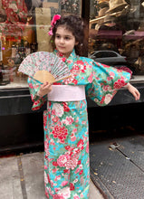 Load image into Gallery viewer, Kimono Robe - Turquoise Florals