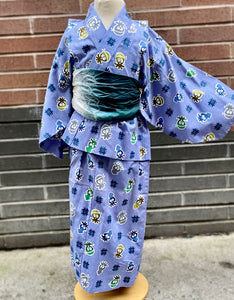Traditional Yukata - kids -  Squids and Octopi on blue