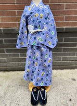 Load image into Gallery viewer, Traditional Yukata - kids -  Squids and Octopi on blue
