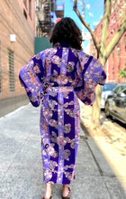Load image into Gallery viewer, Kimono Robe - long - florals, geisha and bold stripes