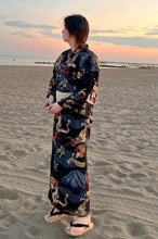 Load image into Gallery viewer, Kimono Robe - Golden Dragon on Black