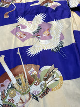 Load image into Gallery viewer, Children's Padded Kimono - royal blue prosperous patterns