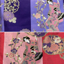 Load image into Gallery viewer, Kimono Robe - long - florals, geisha and bold stripes