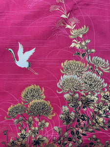 Kimono Robe - cranes & golden florals