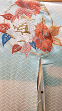 Load image into Gallery viewer, Vintage Furisode - Light Blue/White with Embroidered Flowers