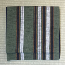 Load image into Gallery viewer, Vintage Nagoya Obi - Aizu Stripes on green