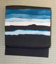 Load image into Gallery viewer, Nagoya Obi - seascape on black