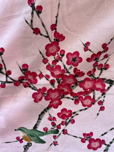 Kimono Robe - rose pink plum blossoms on pink