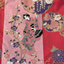 Load image into Gallery viewer, Kimono Robe - long - florals, geisha and bold stripes
