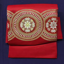 Load image into Gallery viewer, Ready-Made Lady's Obi - red/gold medallion