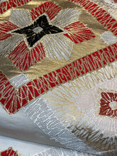 Load image into Gallery viewer, Nagoya Obi - red and gold flower diamond