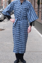 Load image into Gallery viewer, Flannel Kimono Robe - blue tartans, unisex
