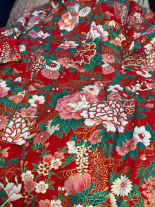 Kimono Robe - red floral