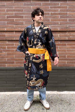 Load image into Gallery viewer, Kimono Robe-Golden Dragon and Mt. Fuji
