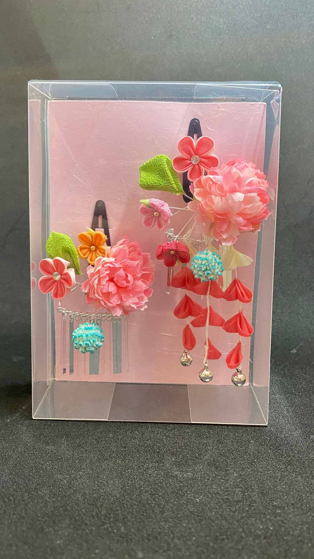 Hair Accessories - Pink Two Piece Silk Bouquet Clip Set