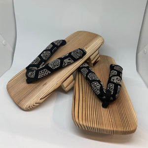 Geta Sandals - two toothed unpainted wood