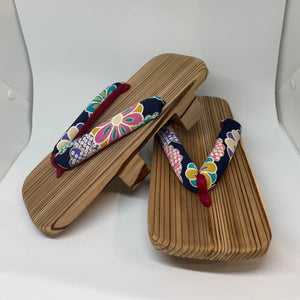Geta Sandals - two toothed unpainted wood