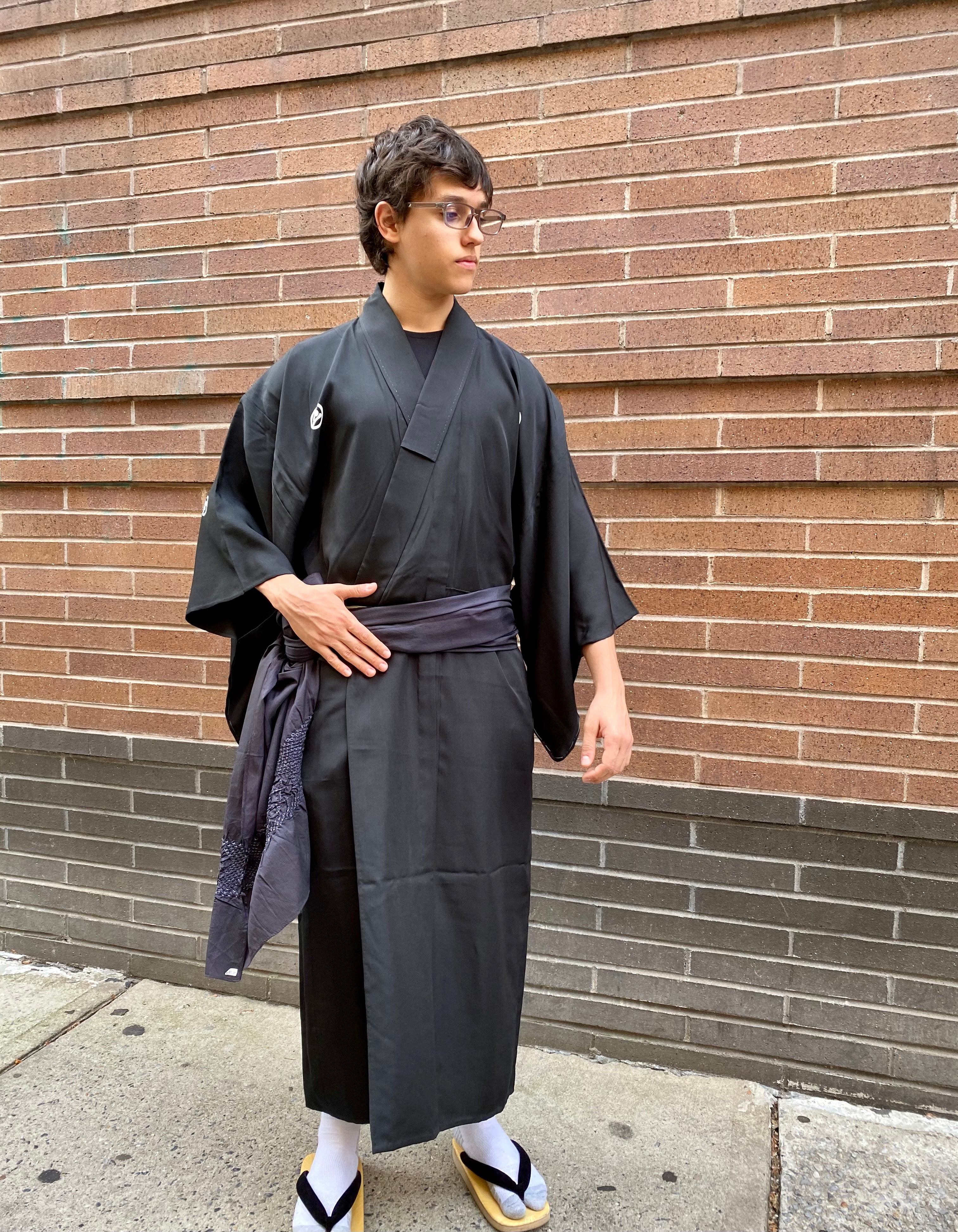 Traditional Formal Men's Kimono Black & Haori – Kimono House NYC