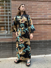 Load image into Gallery viewer, Kimono Robe - Golden Hawks and Dragons
