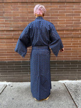 Load image into Gallery viewer, Flannel Kimono Robe - blue tartans
