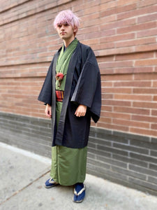 Traditional Formal Men's Kimono Black & Haori