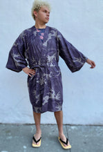 Load image into Gallery viewer, Kimono Robe - stormy waves purple
