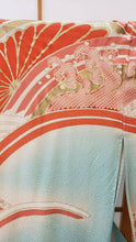 Load image into Gallery viewer, Furisode - vintage - Light Blue/Coral Pink
