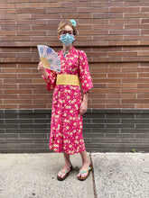 Load image into Gallery viewer, Sakura Kimono Robe - red/yellow/orange
