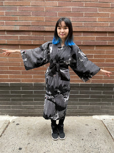 Kimono Robe - short - black carp