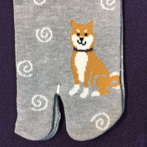 Two-Toe Socks - crew - Shiba dogs