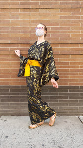 Women’s Dancing Kimono - black/gold water