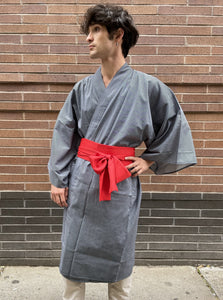 Kimono Robe - navy/white pinstripes