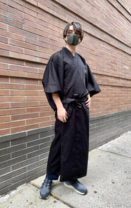 Kimono Robe - long - high grade cotton black