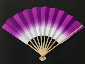 Folding Fan - white/purple fade