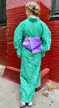 Load image into Gallery viewer, Washable Komon Kimono - green peonies
