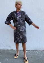 Load image into Gallery viewer, Kimono Robe - stormy waves grey black
