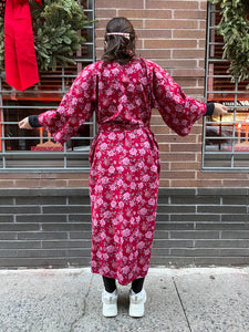 Flannel Kimono Robe - florals